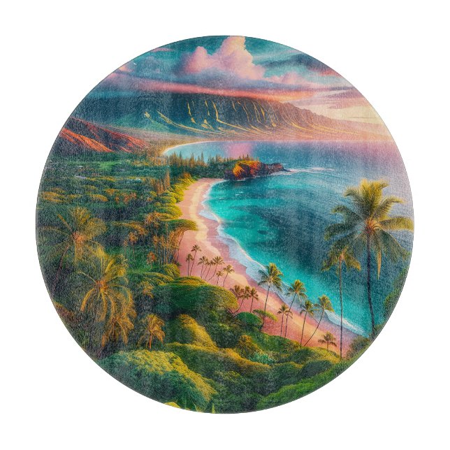 Tropical Maui Island Paradise Cutting Board (Front)