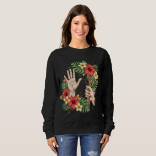 Tropical Mechanic Wrench & Hibiscus Flower Graphic Sweatshirt