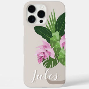 Tropical Medinilla Elegant Flower in Vase Add Name iPhone 16 Pro Max Case