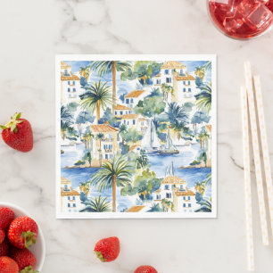Tropical Mediterranean Wedding Napkin