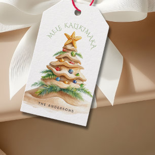 Tropical Mele Kalikimaka Christmas Tree  Gift Tags