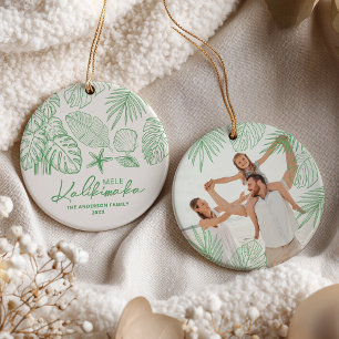 Tropical Mele Kalikimaka Family Ornament