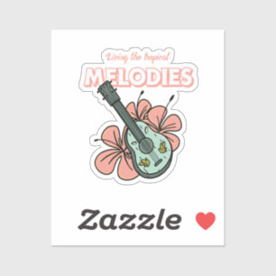 Tropical Melodies Ukulele Floral Art