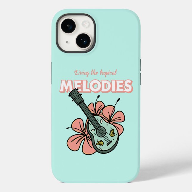 Tropical Melodies Ukulele Floral Art Case-Mate iPhone Case (Back)