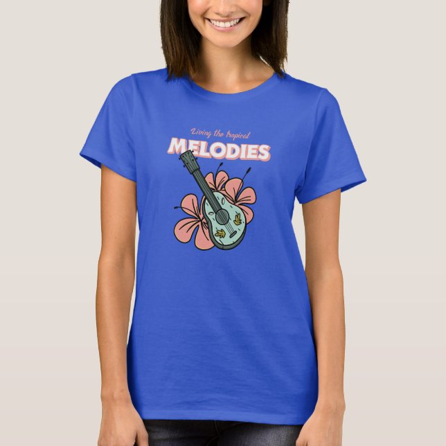 Tropical Melodies Ukulele Floral Art T-Shirt (Front)