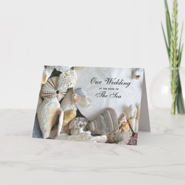 Tropical Melody Folded Seashell Wedding Invitation (Front)