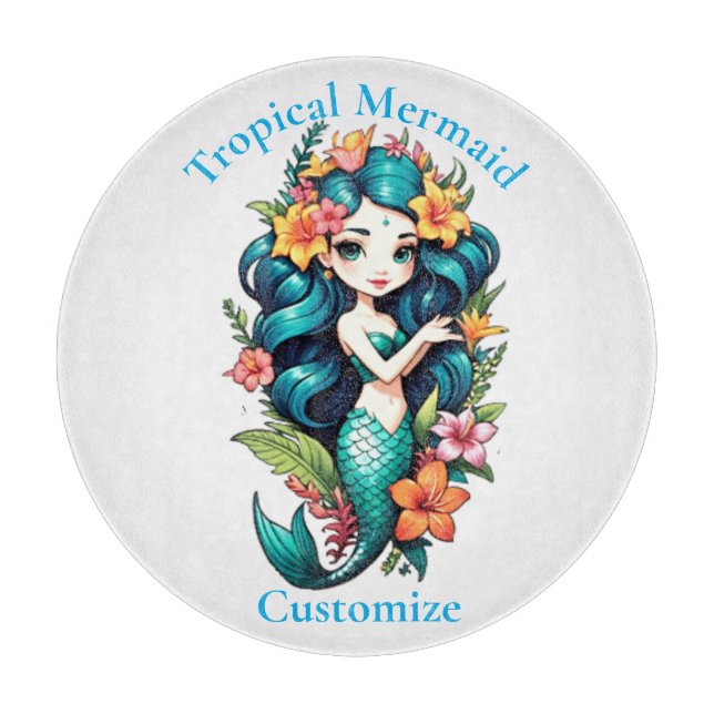 Tropical Mermaid Thunder_Cove Cutting Board (Front)