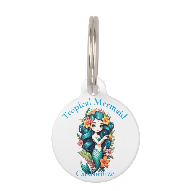 Tropical Mermaid Thunder_Cove Pet Tag (Front)