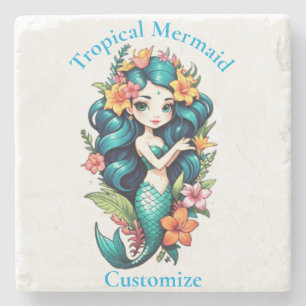 Tropical Mermaid Thunder_Cove Stone Coaster