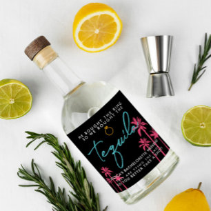 Tropical Miami Bachelorette Weekend Liquor Bottle Label