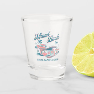 tropical miami beach bachelorette party shot glass