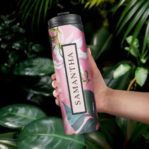 Tropical Minimalist Thermal Tumbler