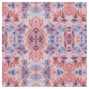 Tropical Mirage, Bold Multicolor Leaf Pattern Fabric