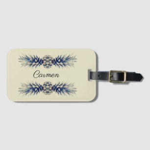 Tropical Mirrored Pineapple Personalised Script Luggage Tag