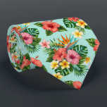 Tropical Mixed Flower Garden Pattern Tie<br><div class="desc">A vibrant tropical mixed flower pattern featuring hibiscus,  plumeria,  and lush greenery. This lively botanical design captures the energy of tropical gardens and bright summer landscapes.</div>