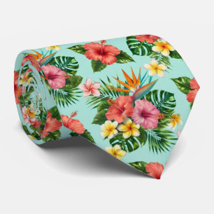 Tropical Mixed Flower Garden Pattern Tie