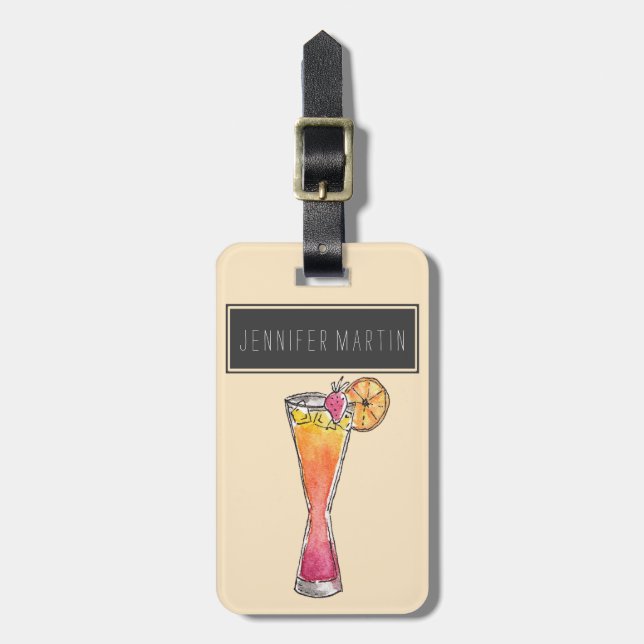 Tropical Mixed Fruity Mango Strawberry Drink Luggage Tag (Front Vertical)