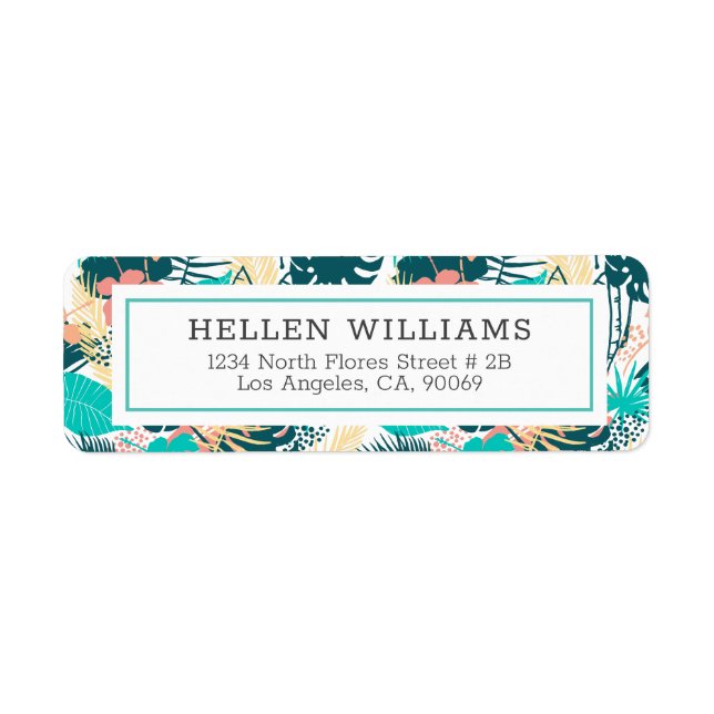 Tropical mixed leaves collage pattern (Front)