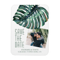 Tropical Modern Monstera Photo Save the Date