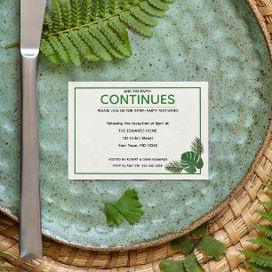 Tropical Modern Wedding After Party Enclosure Card