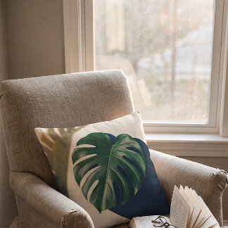 Tropical Modernism Monstera Leaf Shadow Cushion