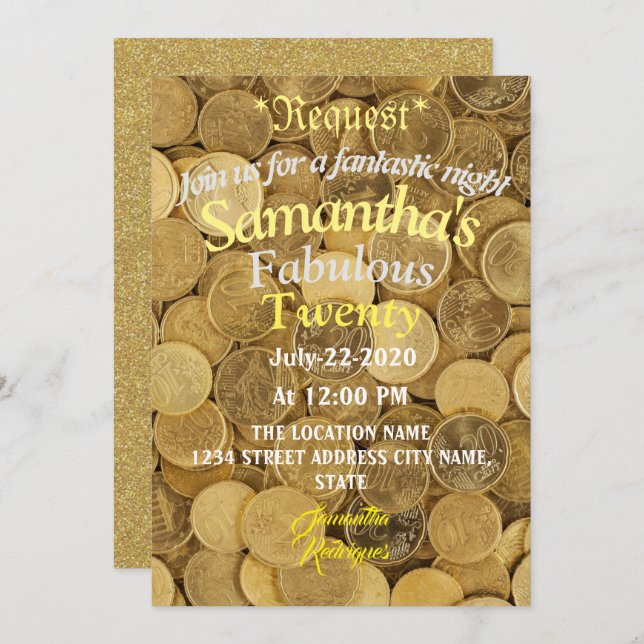 Tropical Money  Invitation (Front/Back)