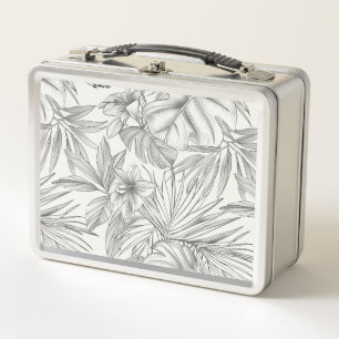 Tropical Monochrome Metal Lunch Box