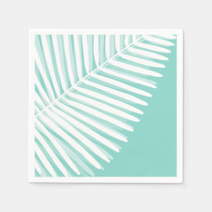 Tropical monochrome palm leaf napkin