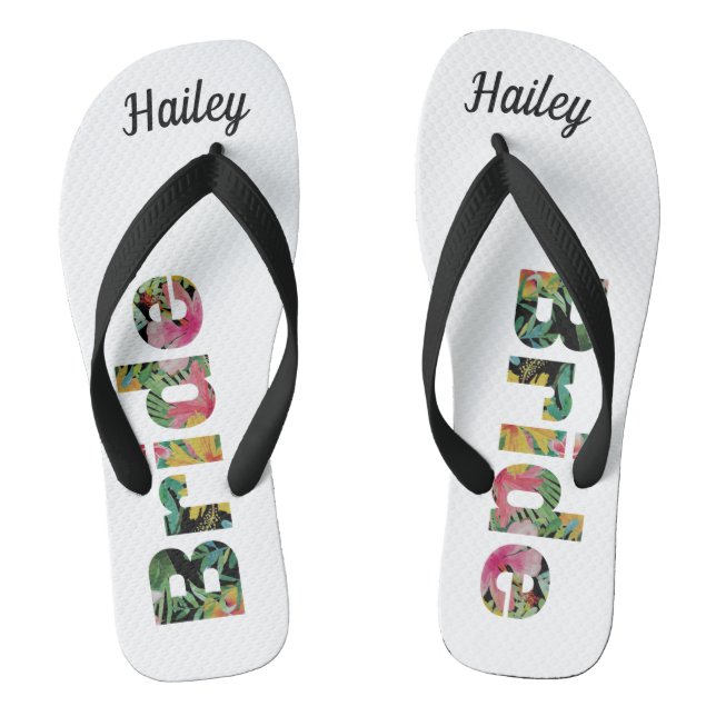 Tropical Monogram Bride Jandals (Footbed)