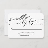 Tropical Monogram Floral Wedding Invitation Reply