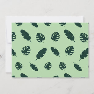 Tropical Monstera and Palm Leaves Seamless Pattern Invitation