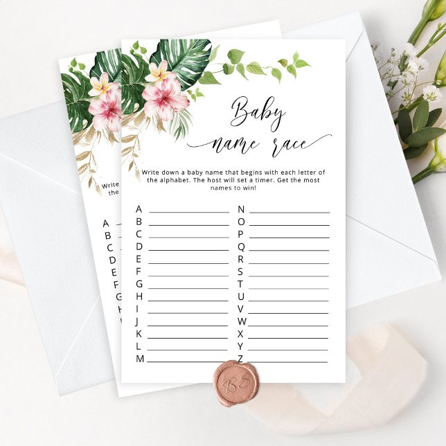 Tropical monstera Baby name race game (Creator Uploaded)