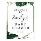 Tropical Monstera Baby Shower Welcome Sign