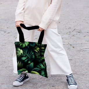 Tropical Monstera Botanical Green Jungle  Tote Bag