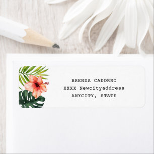 Tropical Monstera Bridal Shower Return Address