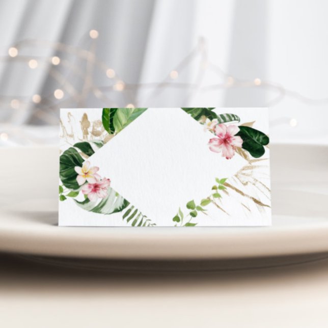 Tropical monstera floral wedding place cards (Creator Uploaded)