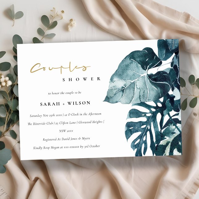 Tropical Monstera Foliage Couples Shower Invite (Creator Uploaded)