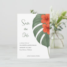 Tropical Monstera & Hibiscus Wedding