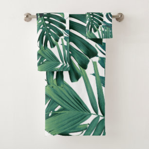 Tropical Monstera Jungle Leaves 1 Bath Towel Set