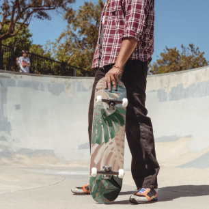 Tropical Monstera Jungle Leaves 2 Skateboard
