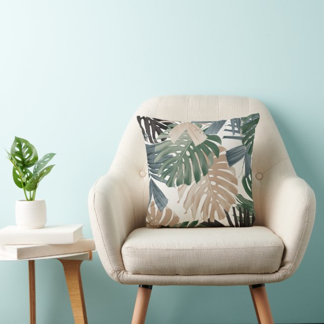 Tropical Monstera Jungle Leaves 3 Cushion (Chair)