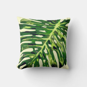 Tropical Monstera Leaf Cushion