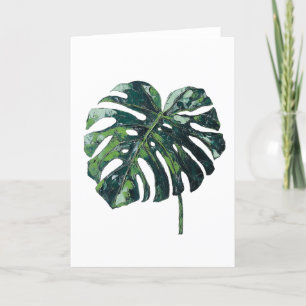 Tropical Monstera Leaf Foliage Greetings Card
