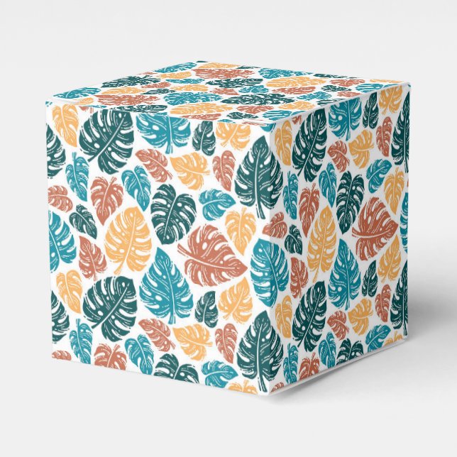 Tropical Monstera Leaf Pattern – Colourful Nature  Favour Box (Front Side)