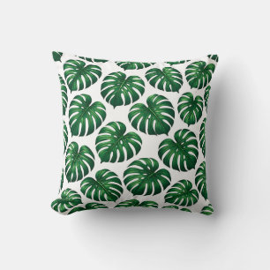 Tropical Monstera Leaf Pattern Cushion