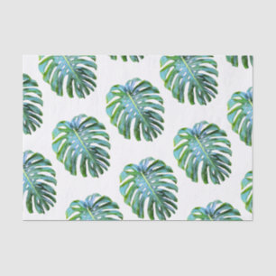 Tropical Monstera Leaf Photograph Greenery Tissue Paper