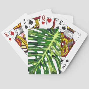 Tropical Monstera Leaf - Playing Cards