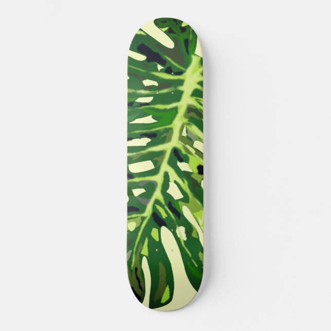 Tropical Monstera Leaf  Skateboard (Front)
