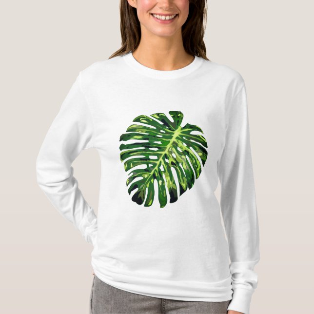 Tropical Monstera Leaf T-Shirt - Vacation (Front)