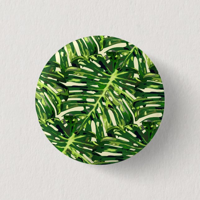 Tropical Monstera Leaves 3 Cm Round Badge (Front)